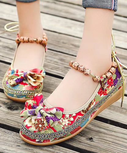 Black Bow Splicing Wedge High Wedge Heels Shoes Soolinen Shoes-20251