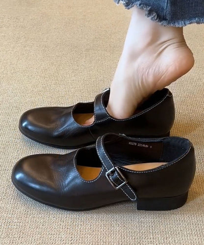 Black Buckle Strap for Splicing Faux Leather Flats
