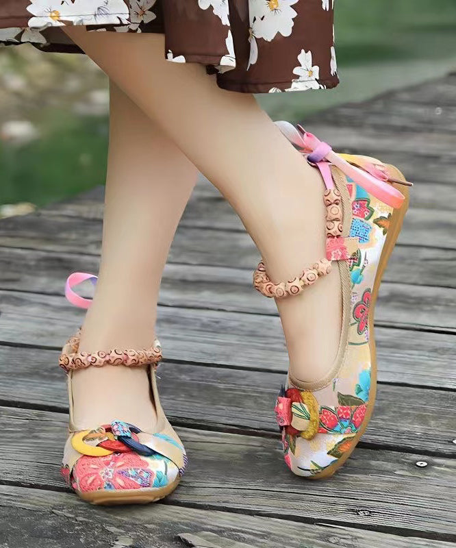 Black Cotton Fabric Splicing Flat Shoes for Soolinen Shoes-20251
