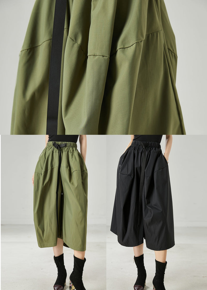 Black Cotton Wide Leg Pants Trousers Oversized Summer