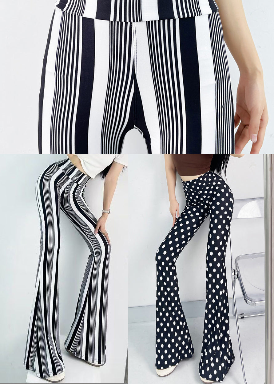 Black Dot Bell-bottom Trousers Tummy Control Fall