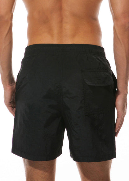 Black Pockets Oversized Cotton Shorts Elastic Waist Summer