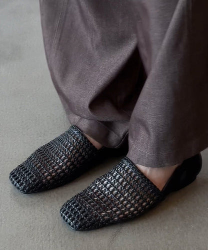 Black Simple Best Sandals for Walking Hollow Out Splicing