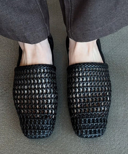 Black Simple Best Sandals for Walking Hollow Out Splicing
