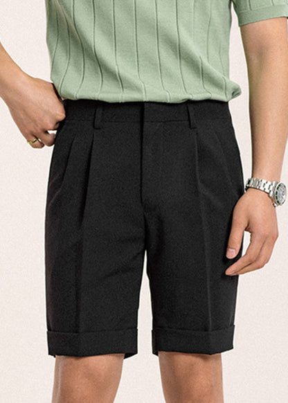 Black Slim Fit Spandex Shorts High Waist