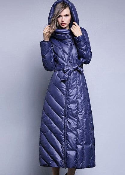 Black Pockets Thick Slim Fit Winter Lengthen Duck Down Coat