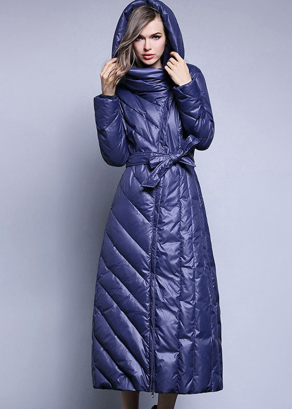 Black Pockets Thick Slim Fit Winter Lengthen Duck Down Coat