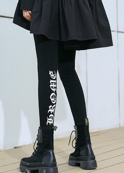 Black Leggings Female Winter Large Size High Waist Nine Points Feet Pants
