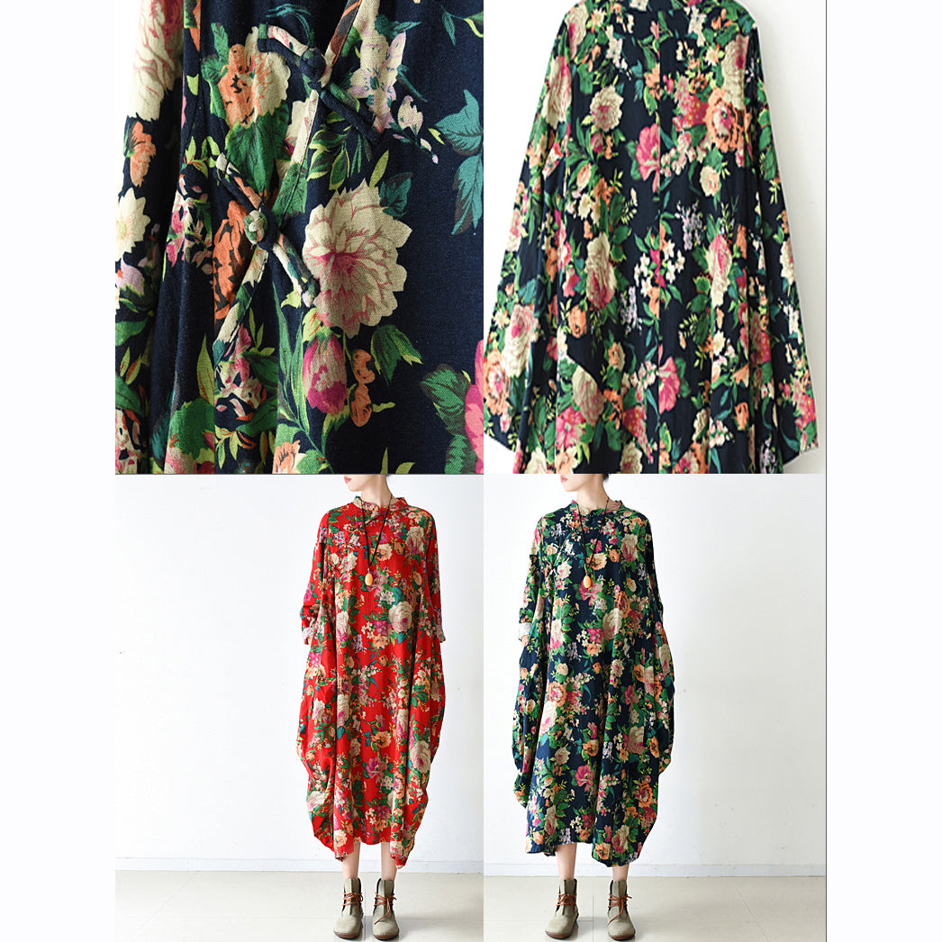 Blossom Red Baggy Chiffon Dresses Loose Chiffon Dress Spring Dresses