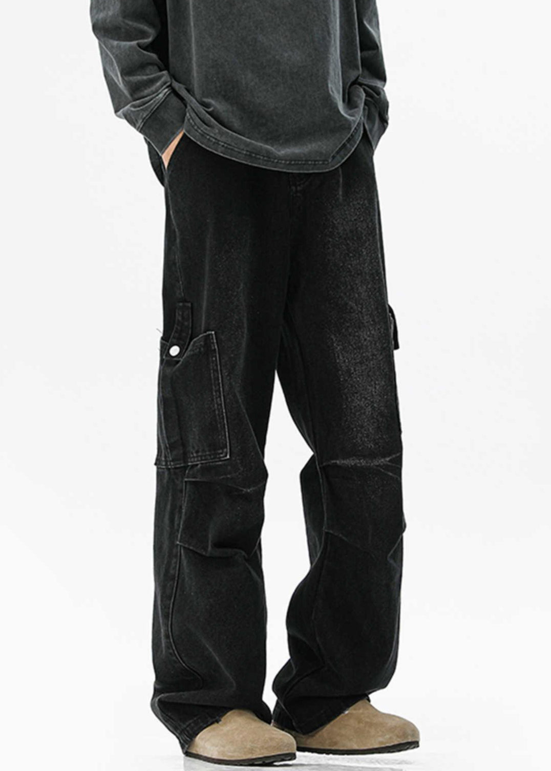 Blue Pockets Original Design High Waist Denim Pants Spring