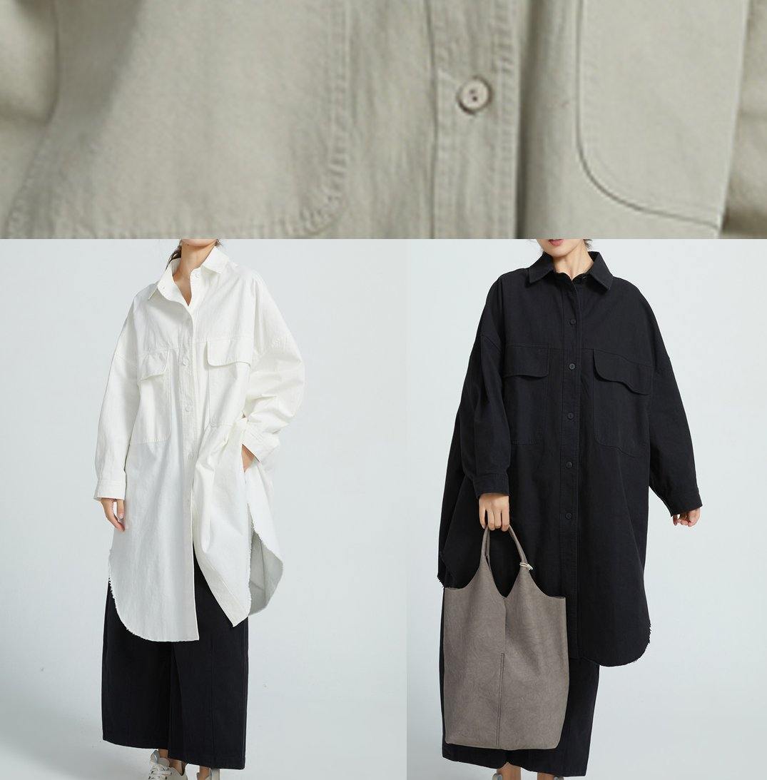 Bohemian  Cotton Long Shirt Tunics For Women Wardrobes Gray  Dresses