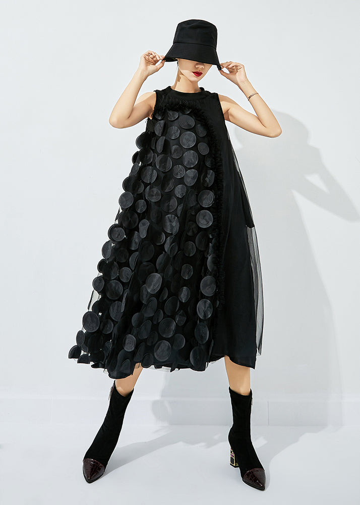 Khaki Asymmetrical Patchwork Wrinkled Tulle Maxi Dress Sleeveless
