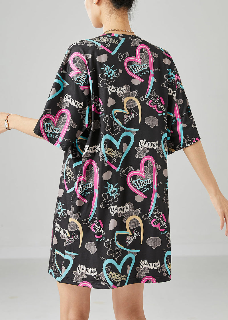 Black Oversized Letter Print Ice Silk Tank Tops Summer