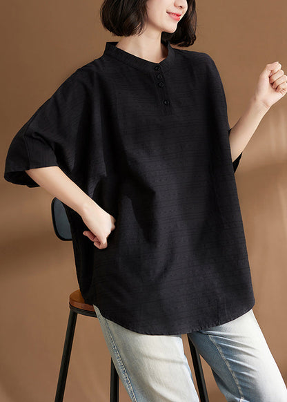 Black Print Cozy T Shirts Summer