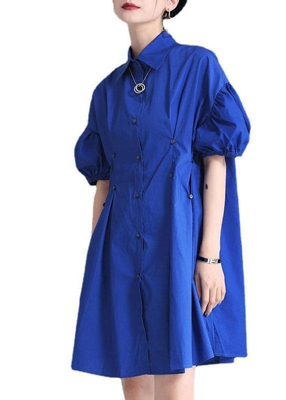 Black Puff Sleeve Peter Pan Collar Patchwork Summer Sundress