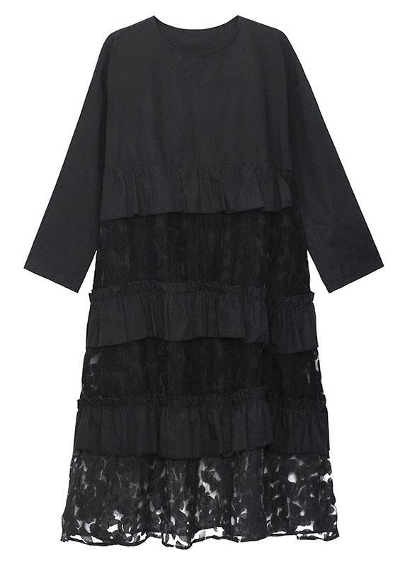 Sunflower Pattern Ruffles Fall Lace Dresses