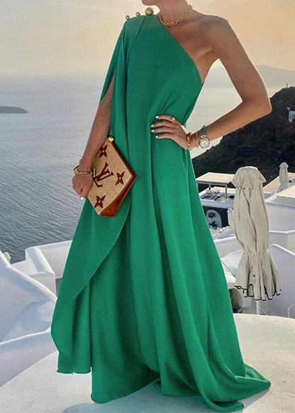 Blue One Shoulder Asymmetrical Design Vestidos Dress