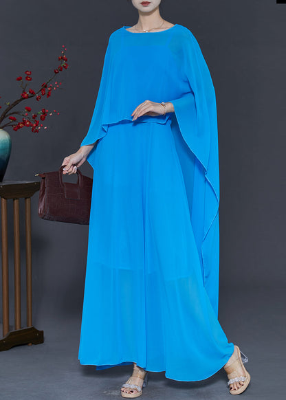 Blue Original Design Chiffon Two Pieces Set Spring