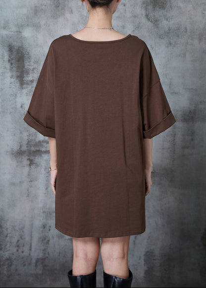 Chocolate Oversized Cotton Tank Tops Summer