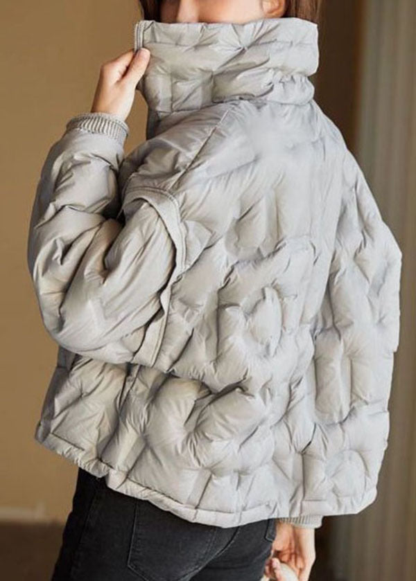 Grey Zip Up Patchwork Duck Down Canada Goose Jacket Winter