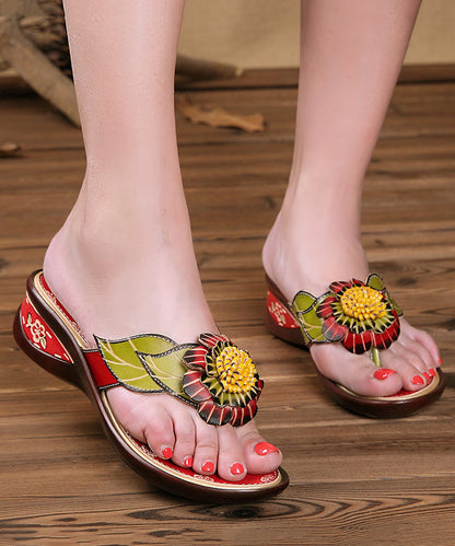 Handmade High Wedge Heels Flip Flops