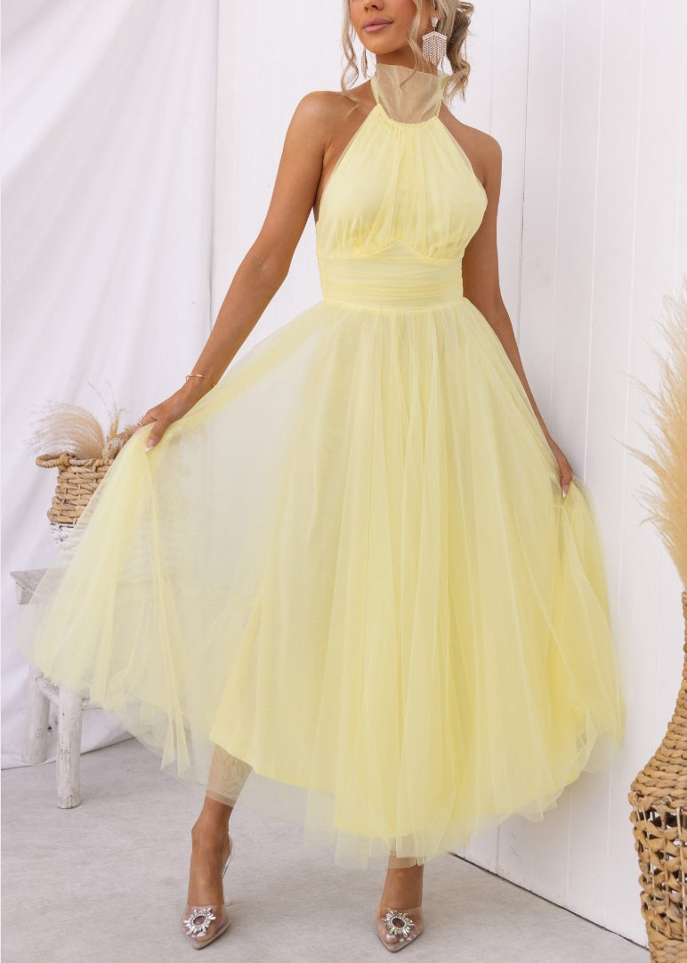 Pink Lace Up Zippered Tulle Dresses Sleeveless