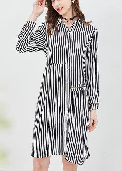 Red Asymmetrical Striped Shirt Dress Spring