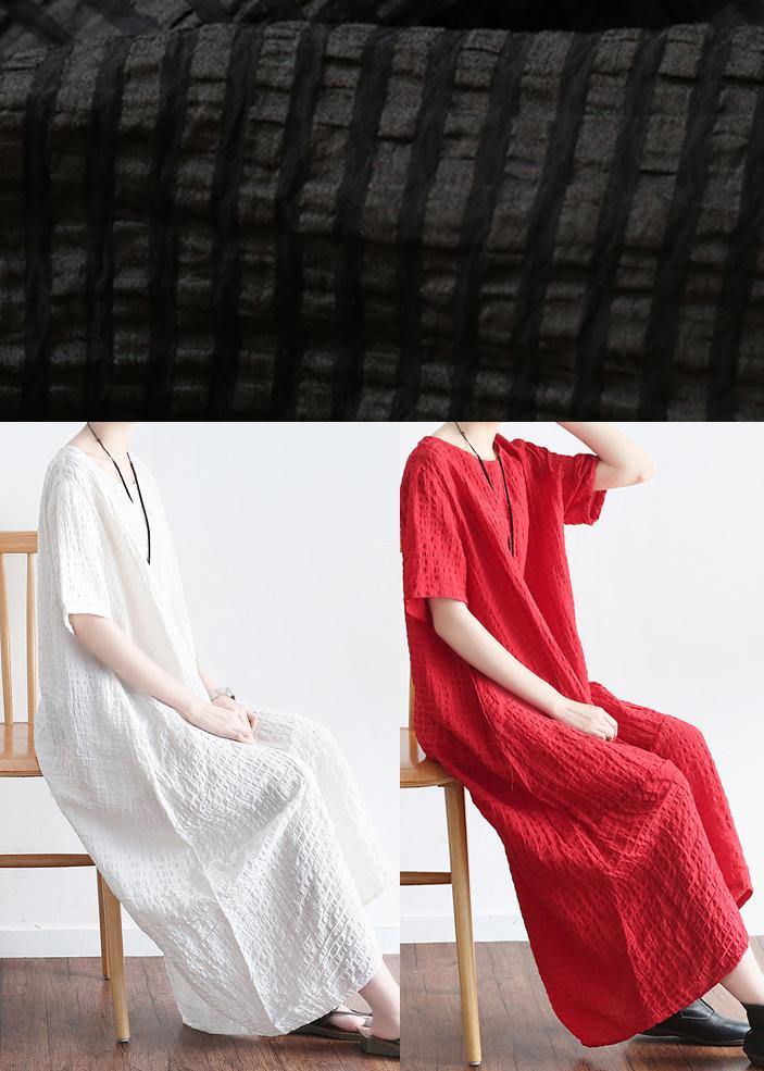 Style Black Linen Low High Design Summer Robe