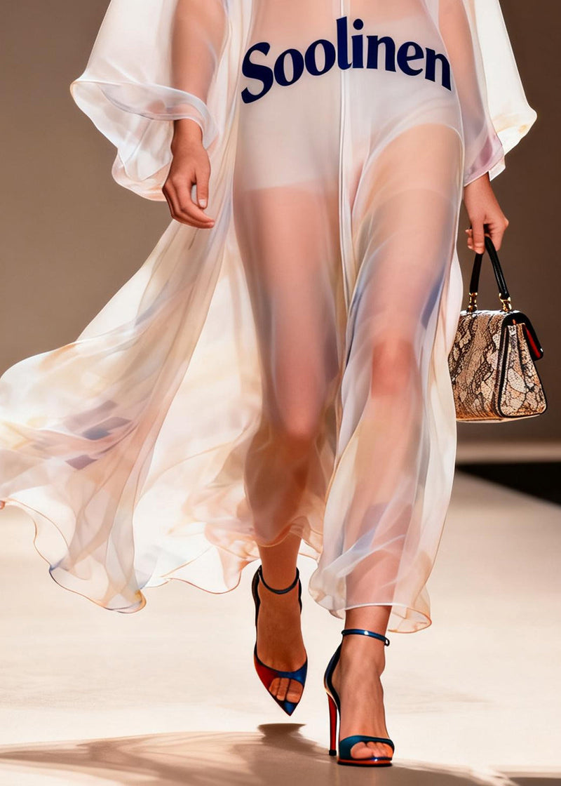 White Oversized Sheer Chiffon Beach Dresses Summer