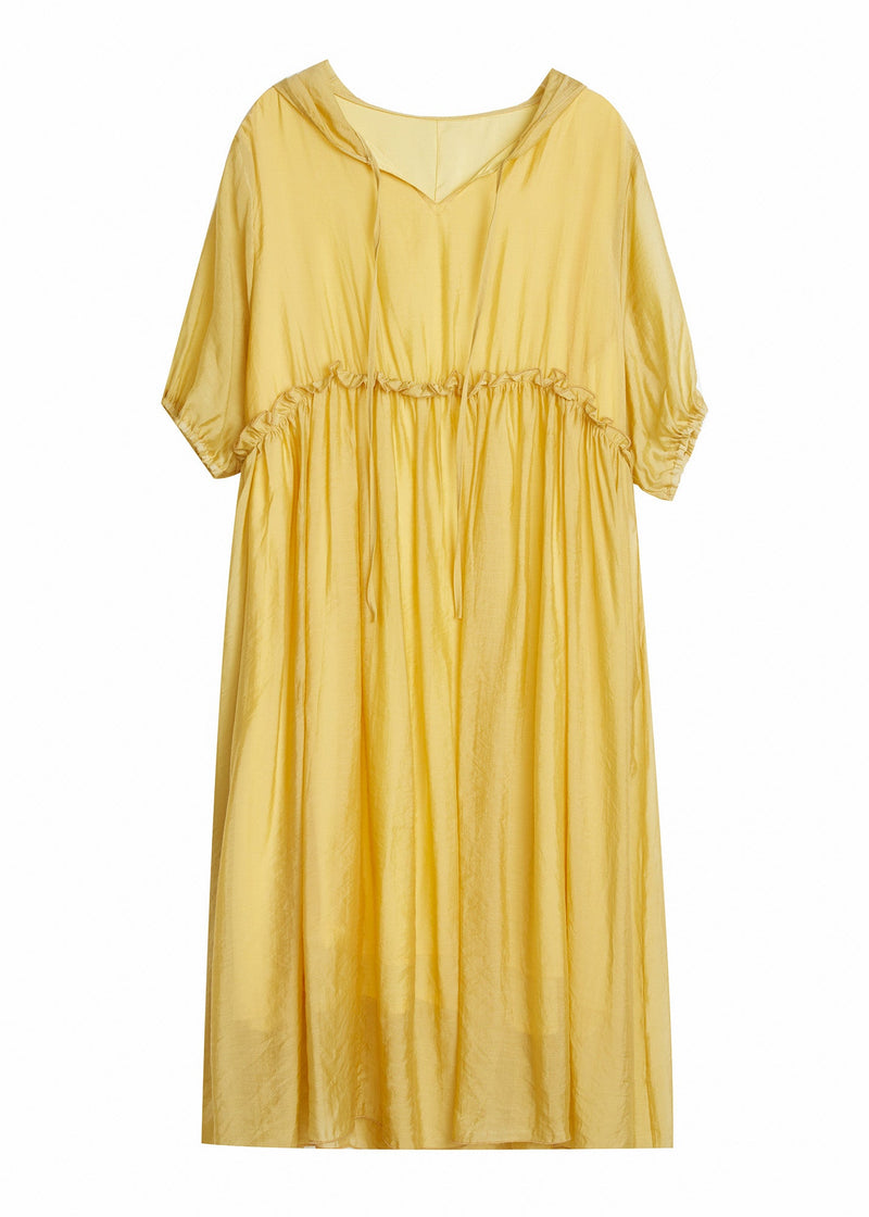 Yellow V Neck Patchwork Maxi Dress Summer