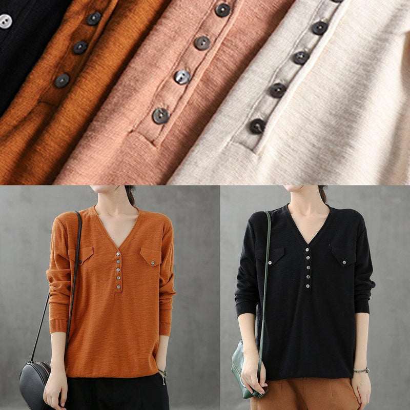 Beige Blouse V Neck Button Down Clothing Top