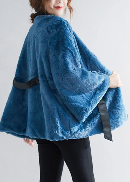 Blue Clothes for Work Drawstring Jackets