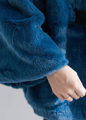 Blue Clothes for Work Drawstring Jackets