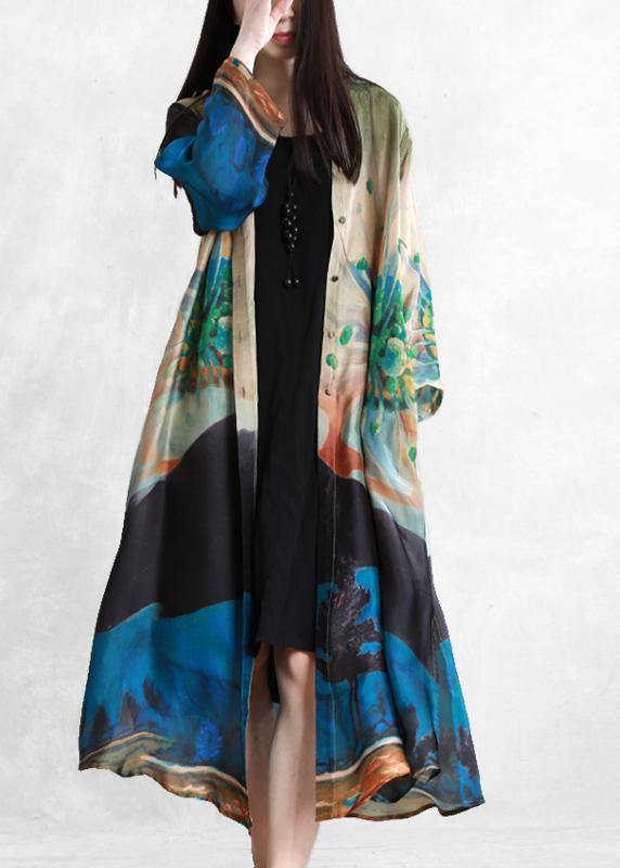 Blue Green Print Fine Outfit Outfits Button Down Cardigan