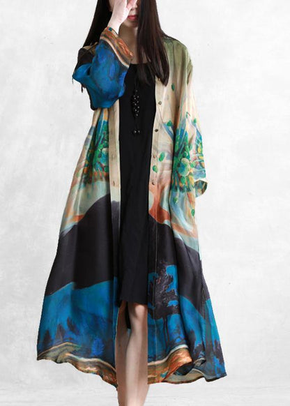 Blue Green Print Fine Outfit Outfits Button Down Cardigan