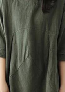 O Neck Asymmetric Linen Cotton Springlong Shirts Catwalk Black Dresses