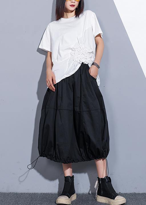 O Neck Cinched Cotton Clothes for Design White Blouses Summer