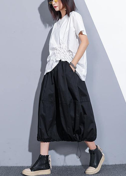 O Neck Cinched Cotton Clothes for Design White Blouses Summer
