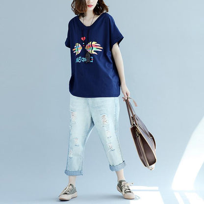 V Neck Batwing Sleeve Cotton Tunic Pattern Fitted Sewing Blue Tops