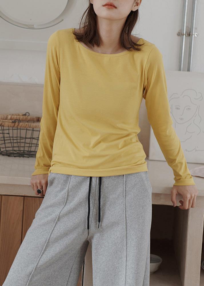 Wild Cotton Fall Crane Tops Work Outfits Yellow Blouses
