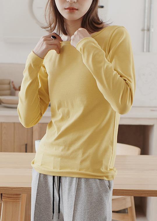 Wild Cotton Fall Crane Tops Work Outfits Yellow Blouses