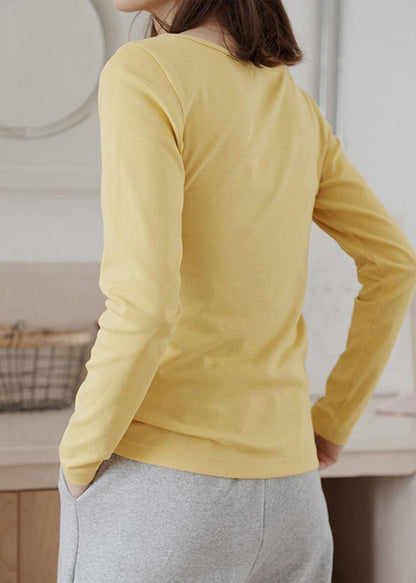 Bohemian wild cotton fall crane tops Work Outfits yellow blouses