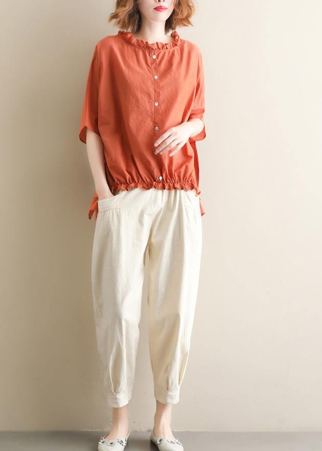 Wild Pants Beige Shape Elastic Waist Asymmetric Pants