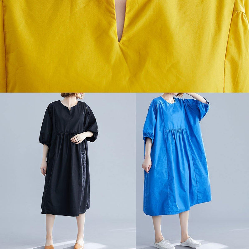 Cinched Cotton Clothes Shape Blue Maxi Dress Summer