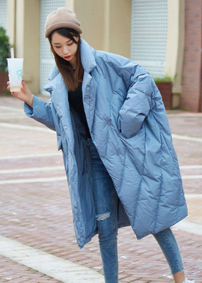 Blue Peter Pan Collar Button Winter Duck Down Coats