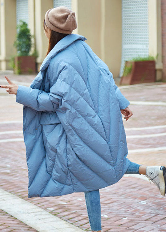 Blue Peter Pan Collar Button Winter Duck Down Coats