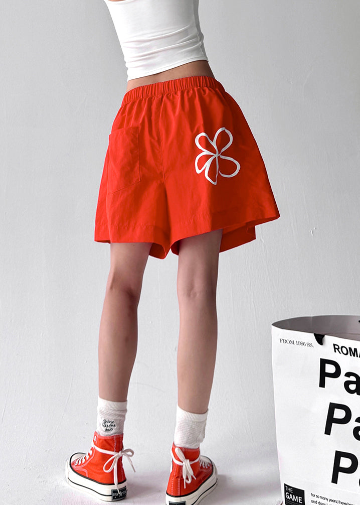 Brick Red With Pocket Sports Shorts Summer