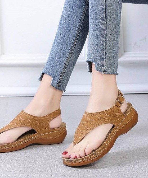 Faux Leather Peep Toe Buckle Strap Splicing Blue Platform Sandals