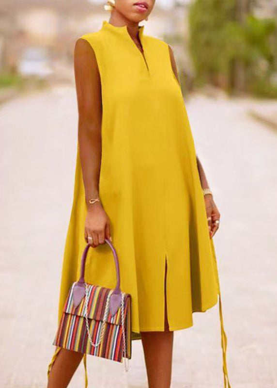 Green Stand Collar Summer Print Maxi Dresses Summer