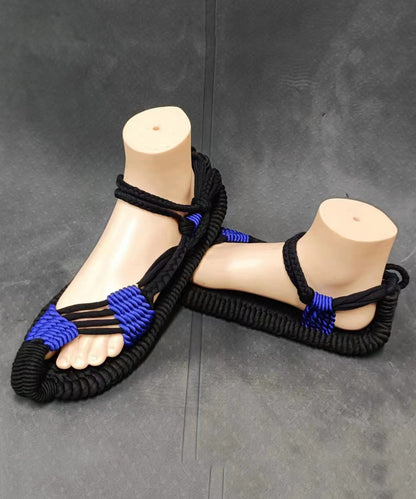 Handmade Knit Fabric Hollow Out Walking Sandals Soolinen Shoes-20251